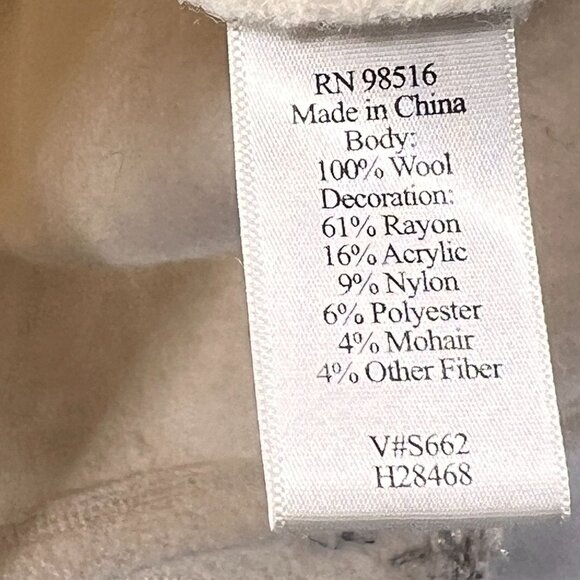 Coldwater Creek Wool Embroidered Jacket Boho Ornate Metal Clasps Ivory Womens S - Picture 11 of 14